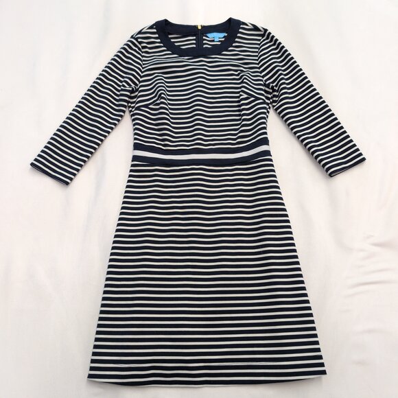 Draper James Navy White Striped Midi Dress Size XS - Picture 2 of 10